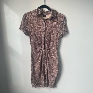 Blanc Size Medium Retro Bodycon Dress
